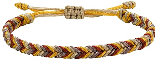 JENDEAR SHINE Corde Bracelet Dames Filles, Corde Tissée à la Main Dégradé de Couleur Réglable, Fête en Plein Air Couple Amitié Cadeau d'Anniversaire.