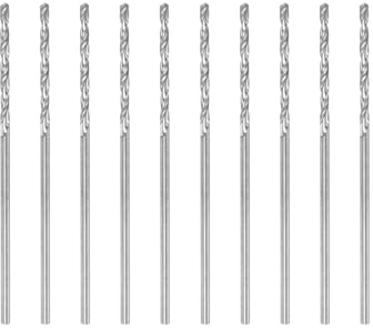 sourcing map 10 Stk. Spiralbohrer Metall 1mm HSS W6542 Mikrobohrer Voll Geschliffen Bohrer für Baustahl Kupfer Aluminium 34mm Länge