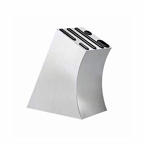 Portacoltelli in Acciaio Inossidabile - Porta coltelli da Cucina Porta coltelli da Cucina Multifunzionale 6 Slot per coltelli Argento