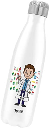 Borraccia Termica Bottiglia Termica Acciaio Inox 500ml Bottiglia Termica Made in Italy Ecologica Thermos 24 Ore Freddo & 12 h Caldo - Personalizzata con nome - Farmacista Uomo