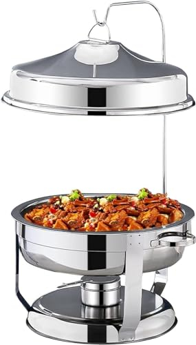 UE-MAOLU Chafing Dish Buffet Set With Hanging Cover, Stainless Steel Catering Buffet Warming Container Set Includes Food Pan, Water Pan, Fuel Holder (Color : B)