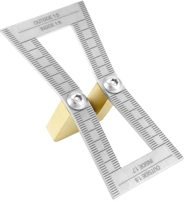 QWORK® Präzision Schwalbenschwanz Marker für Holzbearbeitung, aus Edelstahl 304 und Messing, mit Lasergravierte Skala 1:5-1:6-1:7-1:8