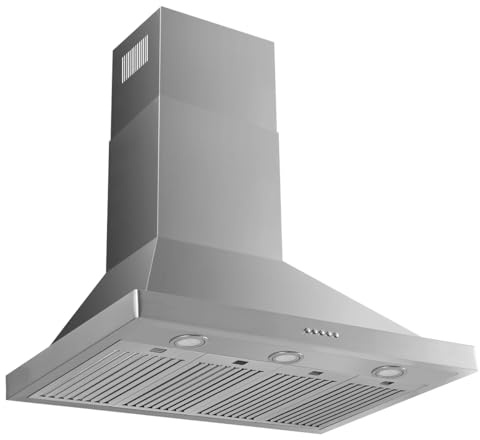 Micmi 48 inch Wall Mount Range Hood Vent Convertible Vent 800CFM Stainless Steel for Kitchen 3 Speed Exhaust Fan ETL listed (Wall Mount Range Hood)