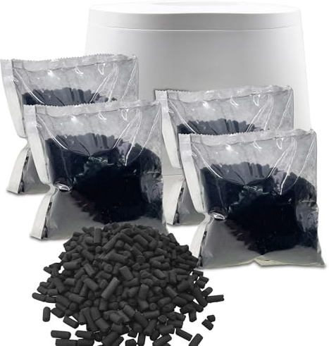 4 Pack Odor Absorbing Filter Refills for Lomi Smart Waste Kitchen Composter Top and Back Filters, Replacement Activated Charcoal Filters Compatible with Electric Countertop Compost Bin