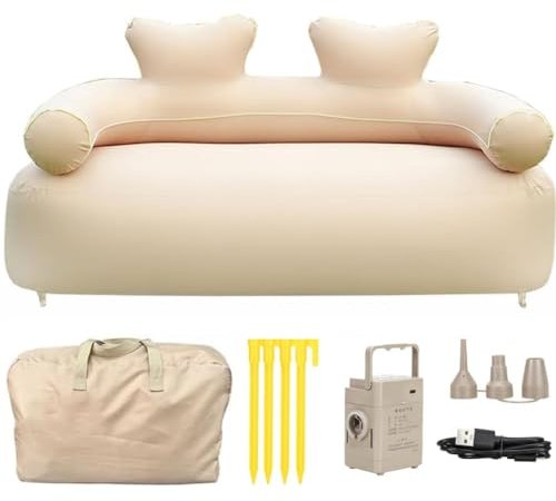 Zooma Aufblasbares Sofa, Aufblasbares Camping Luftsofa, Outdoor Camping Luftsofa Camping Sofa mit Rücken Armlehne Aufblasbare Couch Camping für Indoor, Outdoor, Party, Reisen, Strand