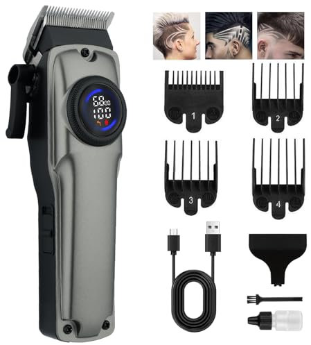 CIBITA Tagliacapelli Uomo Professionale, Elettrico Tagliacapelli & Rasoio con 4 Pettini Guida – T-blade Regolabile, Senza Fili, Regalo Uomo