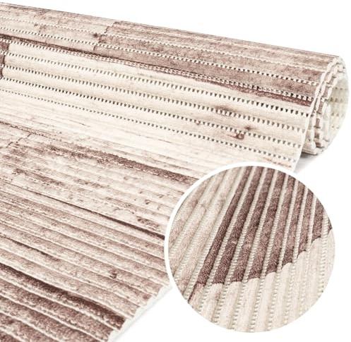 ANRO Weichschaummatte Badematte Bad Dusche WC Vorleger Teppich Antirutsch Badläufer Holz 200x130cm