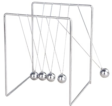 WHAMVOX Ornement De Newton Carré en Métal Inoxydable pour Bureau Et Décoration D’intérieur, Taille Moyenne, Outil D’expérimentation Dynamique Éducatif, Présent Scientifique pour Adultes Et Étudiants