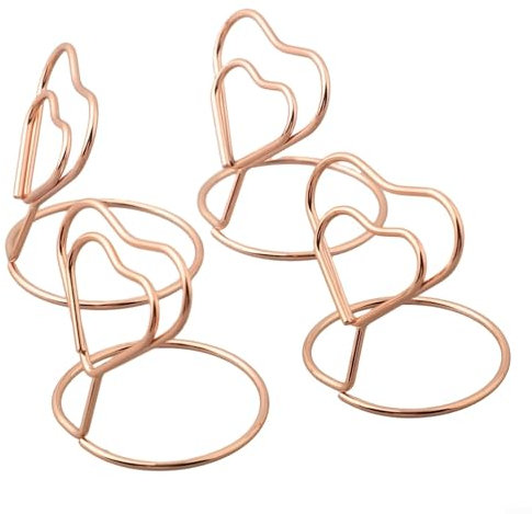 Kleiner und eleganter Tischkartenhalter, perfekt für Lebensmittelschilder, Geburtstagsparty, Stahlmaterial, Silber/Gold/Roségold (Roségold)