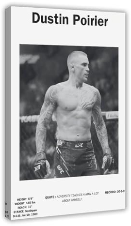 efhavce Dustin Poirier UFC Poster sur toile pour décoration de chambre à coucher, bureau, chambre, cadeau 60 x 90 cm