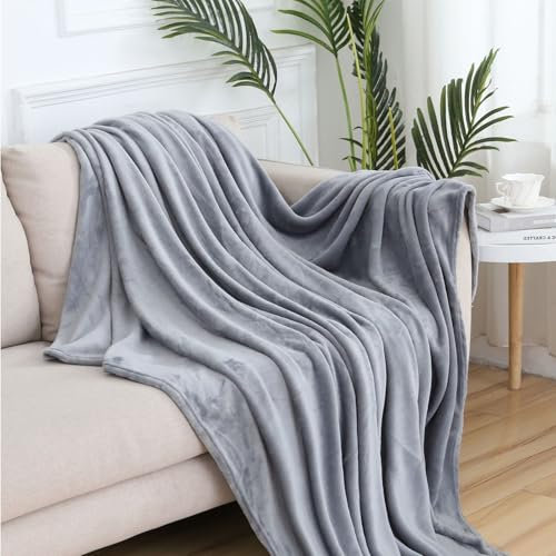 GAIFNAG Kuscheldecke Decke Sofa Strickdecke 130 x 280 cm Verschiedenen Größen Und Farben Erhältlich Wohndecke - Flauschige Decke für Frauen, Männer, Baby, Kind, Haustier, Familie, Hellgrau