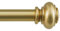 BellaHills Curtain Poles for Windows 25mm Single Curtain Rod with Classic Finials 76 to 230 cm, Adjustable Curtain Pole with Brackets Fittings Set for Living Room & Door, Gold