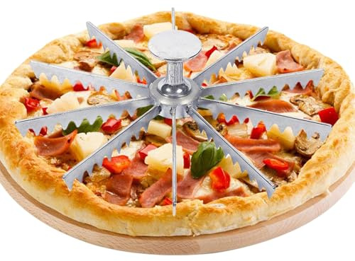 Qiwieod Cake Cutter Marker, 6/8/10 Slices, Round Cake Cutter, Cake Portion Divider, Multi-Tooth Pizza Cutter, Quick Cutting for Round Pizza, Cake Piece Marker, Same Size