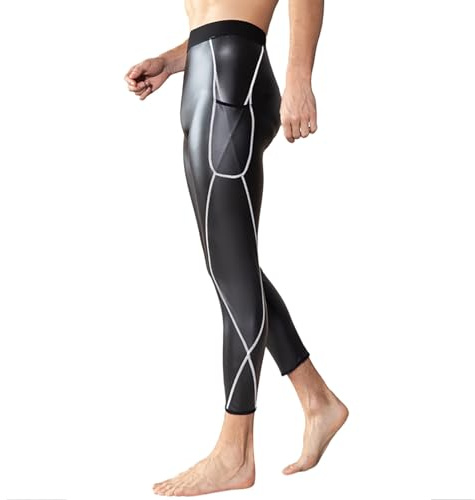 RUMAOZIA Pantalon en cuir pour homme - Noir - Effet mouillé - Legging sculptant - En cuir synthétique - Pantalon de sport stretch - Lifting - Pantalon de sport - Collants de compression brillants -