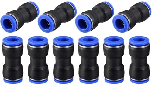 TA-VIGOR 14 mm Conectores Push to Connect, conectores rápidos para tubo de aire 35/64 OD, racores neumáticos rectos de plástico, kit de 10 piezas para compresores, taller, uso industrial