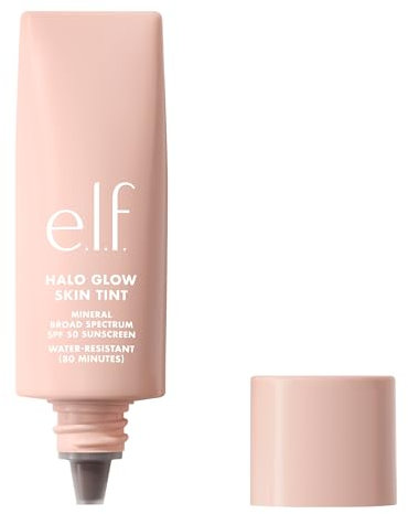 e.l.f. Halo Glow Skin Tint SPF 50, Tinted Moisturiser For Light, Buildable Coverage, Creates A Natural Glow, Vegan & Cruelty-Free, 18 Rich Neutral