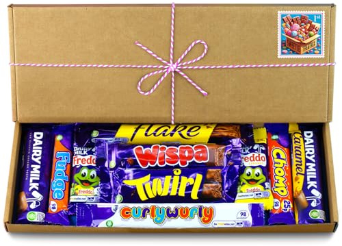 Chocolate Hamper, Letterbox Chocolate Gift Box of 10 Fullsize Dairy Milk Chocolate bars, Ideal Gifts For Women & Gifts For Him
