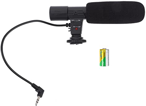 SHINEOFI 1pezzi Microfono per Fotocamera Digitale Spina Stereo da Microfono per Smartphone e Interviste Leggero e Facile da Montare