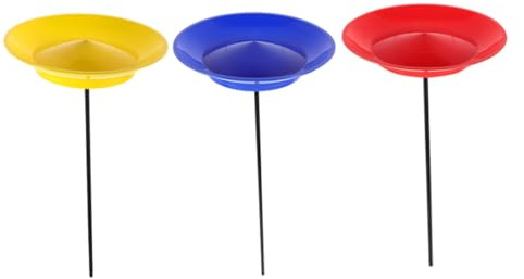 Jonglierteller mit Stab 3 Stück aus Kunststoff für Zirkusjongliervereine | Jonglieren für Anfänger, Geschicklichkeits Jonglierspiele, Jonglierset für Kinder