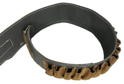 Articulos de Caza Canana Porta Cartuchos Fabricada en Polipiel Gris y Serraje para Calibre 20 para 27 Cartuchos Modelo 5