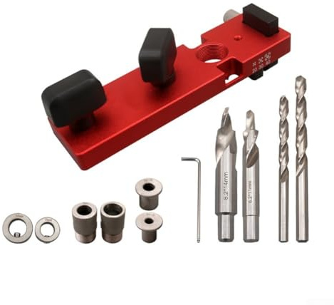 Jotekonoby Perforadora de perfil de aluminio con posicionamiento rápido y plantilla de roscado para serie 20, 30, 40, guía de taladro de precisión para proyectos de carpintería de bricolaje, ajustable