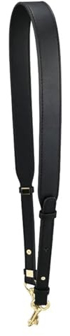Leather Shoulder Strap Leather Wide Bag Cross Pattern Black Ostrich Adjustable Shoulder Cross-Body Strap Accessory(Black 4,Gold Hanger)