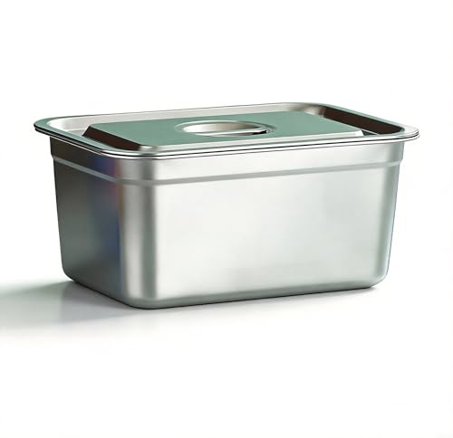 Platos para lasaña, sartén de acero inoxidable para lasaña con tapa segura, apto para horno, apto para lavavajillas y resistente al óxido, para comidas familiares y preparación de comidas (32 x 22 x