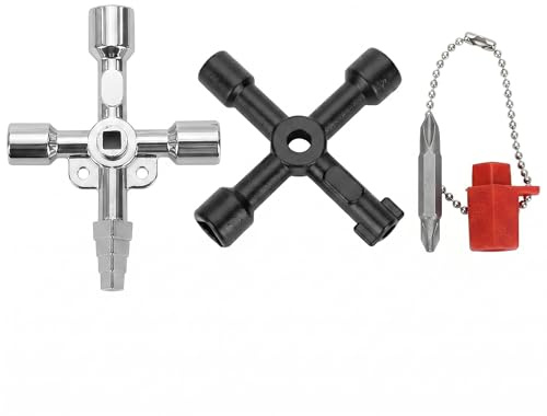 Llave Triangular Contador, 2 Pcs, Llave Maestra Multifunción 4 Vías