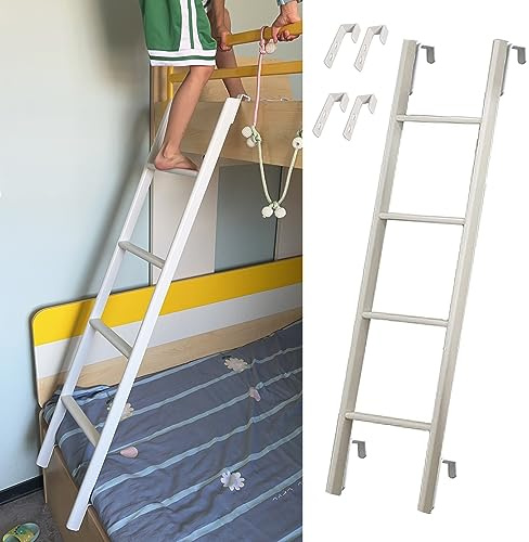 Scala per Letto, Scala per Letto a Castello per la Camera da Letto, Scala Bianca per Camper, Robusta Scala/scaletta per Letto a Castello, 116/130 cm (Dimensioni: 130 cm/50 Pollici)