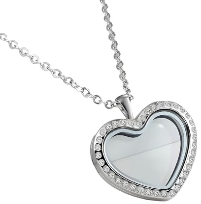 Collar con medallón de corazón de Plata de Ley 925 para Mujer, Collar clásico con Colgante de Foto con Forma de corazón para Pareja, Collar con medallón de Imagen, Collar con medallón de corazón Que