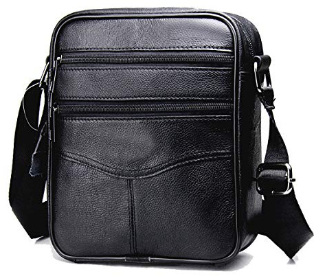 MANNUOSI Herren Schultertaschen Freizeit Fashion Echtleder Crossbody Tasche