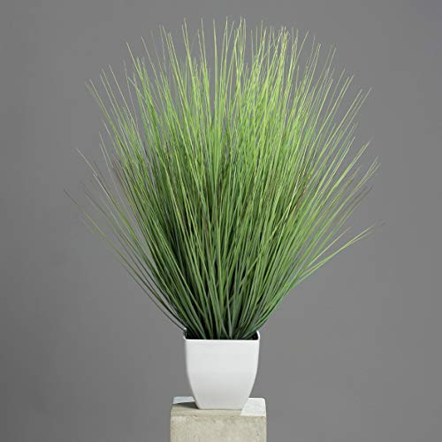 mucplants Isolepsisgras Kunstgras im weißen Topf 77cm Kunstpflanze Grasarrangement künstliches Gras für Zimmer-, Büro-, Gaststätten- oder Messedekoration