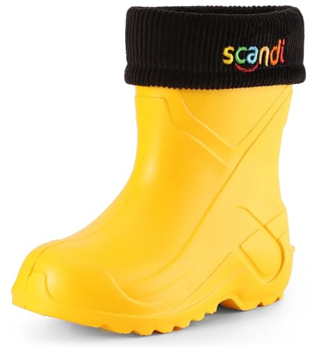 Ladeheid Bottes de Pluie Thermiques en EVA Enfant Fille Garçon LA-763 (Jaune1/Noir, 30 EU)