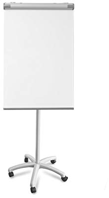 Floordirekt Flipchart mit Rollenfuß, Blockhalter & Seitenarmen - magnetisch & beschreibbar - freistehend & höhenverstellbar - Whiteboard Tafel Magnettafel - Board mit Ablageschale (Pira)