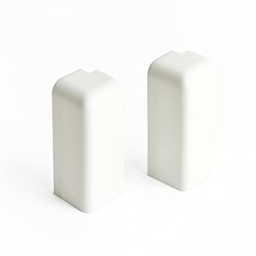 HORI Außenecken für Massivholzkern-Sockelleisten I passend für weiß folierte Sockelleisten RAL 9016 I Zubehör für einfache Montage: Clips, Innenecken, Endkappen.16 x 58 mm Außenecken (2 Stück)