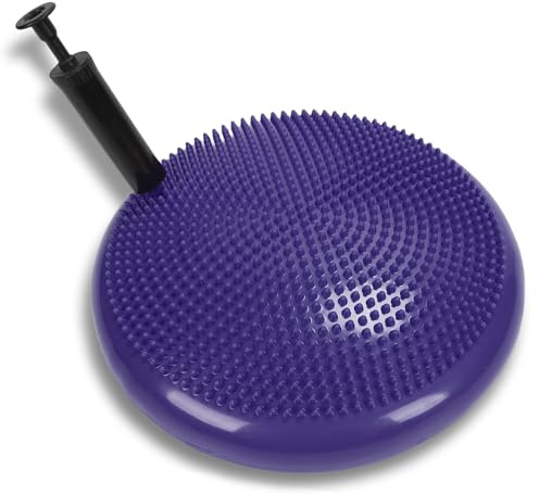 Disco Gonfiabile per L'equilibrio della Stabilità, Disco per L'equilibrio con Cuscino Oscillante, Trainer per la Stabilità per Migliorare la Postura Seduta e Alleviare il Dolore Alla Schiena,(viola)