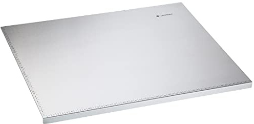 Zassenhaus Küchenarbeitsplatte Edelstahl 50×40 cm, antibakteriell | Rostfreier Edelstahl mit Skalierung in cm, hygienisch, spülmaschinenfest, ideal für Teig, Fleisch und Fisch