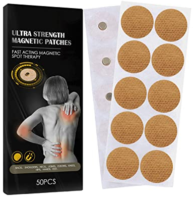 50 Pieces Magnetic Acupressure Patches, 600 Gaussian, Magnetic Patch for Pain Relief, for Body Sticker, Relaxation Pain Relief Magnets Acupressure Magnet Acupressure Magnetic Plaster for Knee