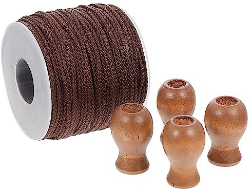COLLBATH 1satz Gardinen Zubehörset Austauschbare Holzknöpfe Für Vorhangbänder Zufällige Farbe Dekorative Kordelknöpfe Aus Holz Für Fensterdekoration Jedem