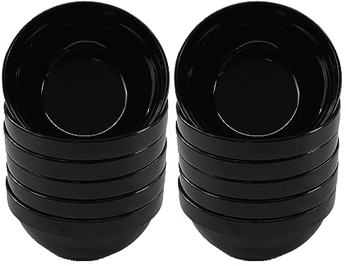 GVK ECO 12 cuencos de melamina de 12 cm de diámetro, color negro