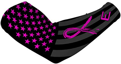 Elite Athletic Gear Breast Cancer Awareness Compression Arm Sleeves - Youth & Adult Sizes (ADULT XXL, Shadow USA Flag Arm Sleeve - Breast Cancer Awareness Edition)