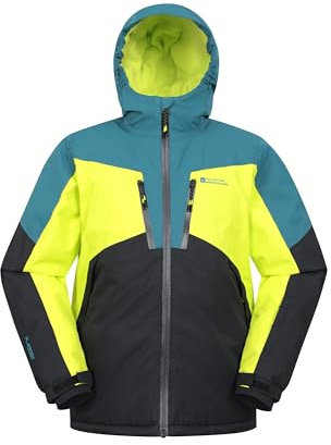 Mountain Warehouse Galactic Extreme wasserdichte Kinder-Skijacke - atmungsaktiver Wintermantel für Jungen und Mädchen, überklebte Nähte Grün Kinder 128 EU (7-8 Jahre)