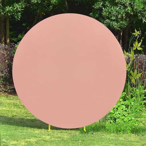 Trimming Shop 220 cm (87 pouces) Arche Ronde en Fer Forgé en Or Rose pour Toile de Fond Réglable en Spandex Résistant aux Rides pour Photographie, Décoration de Mariage, Anniversaire, Fête Prénatale