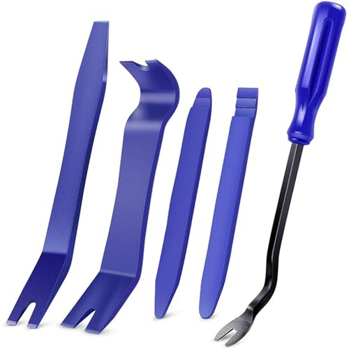 MODOAO Car Removal Tool Kit 5 in 1 Trim Strip Tool Car Trim Wedge Kit Car Interior Removal Tool Car Door Cleat Trim Removal Tool Kit(5 Pcs)
