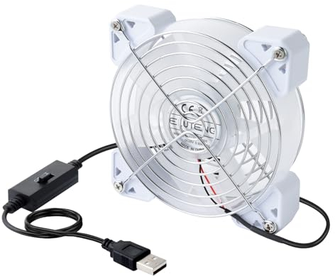 ELUTENG RGB Lüfter 120mm USB 5V mit 3 Einstellbare Geschwindigkeite(1100/1300/1500RPM), PC Lüfter RGB Kompatibel mit Computer/PS4/TV Box/Empfänger/AV-Kabine/Router