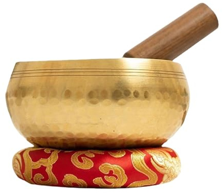 Cuenco de meditación, cuenco de sonido hecho a mano, cuencos tibetanos | cuenco de meditación de chakras, cuenco de meditación tibetano hecho a mano con mazo de cojín para meditación