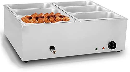 Scaldavivande Elettrico, scaldavivande a Buffet in Acciaio Inox, Tavolo da Vapore, Tavolo da Buffet zuppe, scaldavivande Elettrico con Coperchio ristoranti Catering