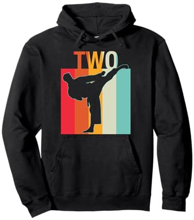 2. Geburtstag Geschenk Karate Retro Taekwondo-Kampfsport Jungen Pullover Hoodie