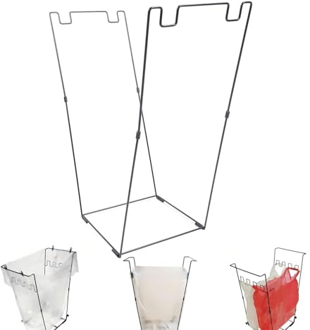 Asixxsix Supporto per Sacco della Spazzatura, Supporto per Sacco per Foglie Esterno Telaio Porta Sacco per Spazzatura Giardino Portatile in Acciaio al Carbonio 30-45 Galloni