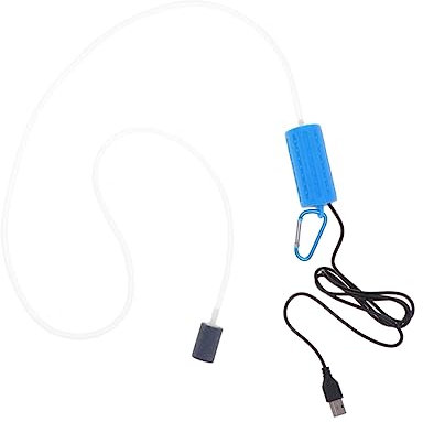 HANABASS Aquarium Teichpumpe Aquarienwasserpumpe Pumps Teichbelüfter Schwamm Tauchfähig Schlauch Luftventil Aquarium Fischpumpe Kleine Luftpumpe Brunnen Tragbar Gießen Abs Wasserhahn Blue